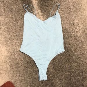 Missguided strappy blue bodysuit
